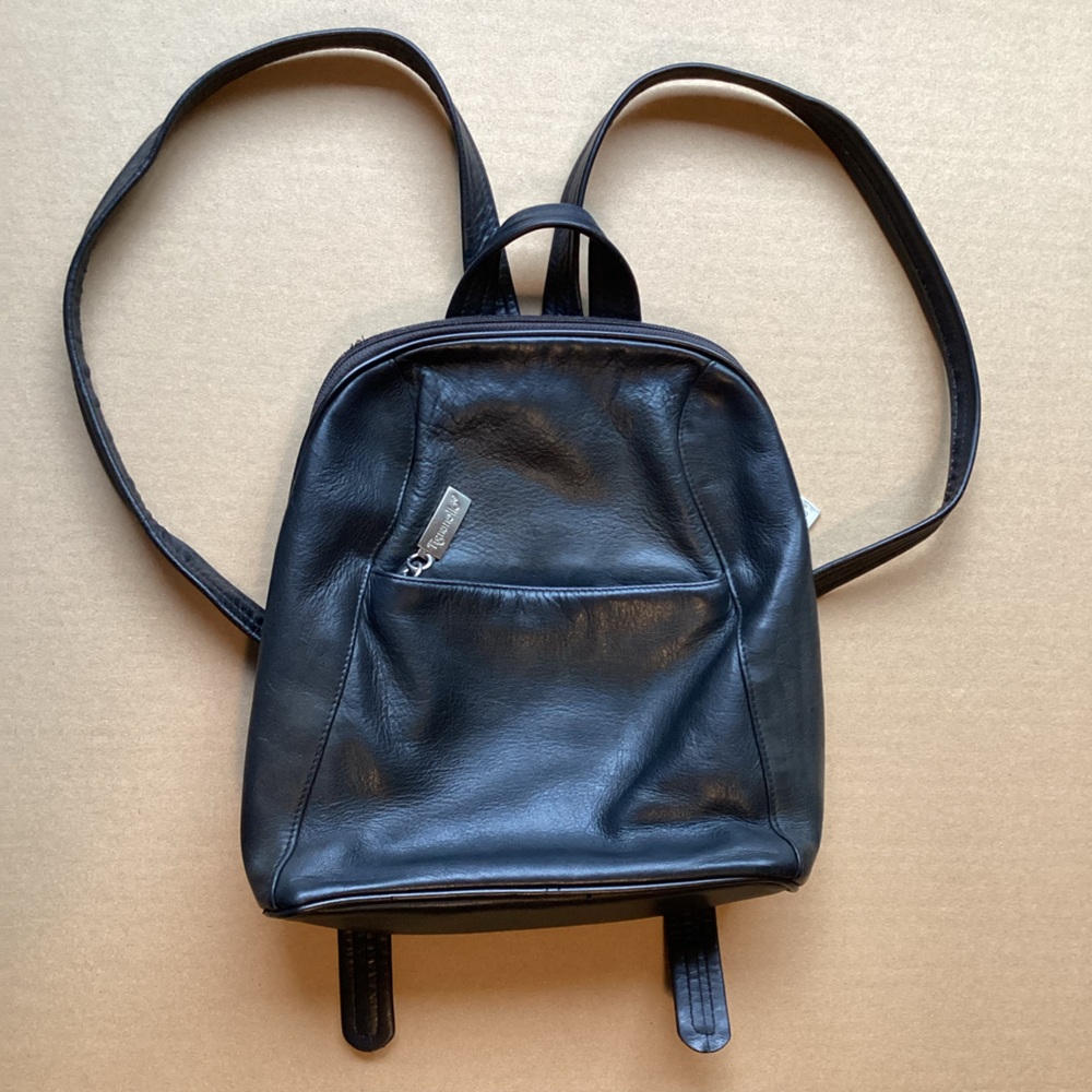Tignanello Black leather mini backpack